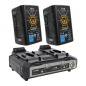 Preview: IDX EC-J300/2000S, 2 x CUE-J300 Batteries, 1 x VL-2000S Simultaneous Charger with 4 pin XLR DC Output (100W)