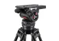 Preview: Camgear V60 Studio/OB Fluid Head, 4-Bolt flat base Fluid Head incl. V-Plate & 2x Telescopic Pan Bar PB-3