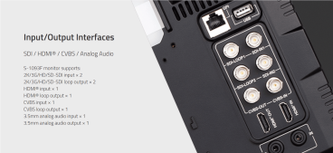 Swit S-1093F Luxus Kit, 2K/3G/HD/SD-SDI / HDMI Full HD Monitor, 450 Nits, ohne Akku-Platte