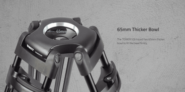 Swit TOWER100, Aluminum Camera Tripod KIT, TH100A Fluid Video Head, Mid-level Spreader, 10kg Payload, Soft Bag
