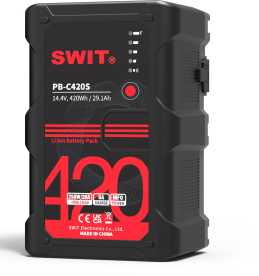 SWIT PB-C420S V-Mount Li-Ion Akku 420Wh 14,4V / 29,1A mit 2x D-Tap Out