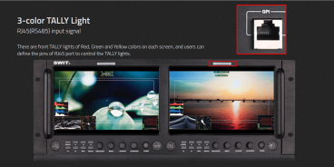 Swit M-1093F | 2x9" Rackmount IPS LCD Panel, Waveform und Vector scope