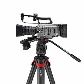 Sachtler System aktiv6 Sideload mit flowtech75 aktiv Stativ, Bodenspinne, Carry Handle und Tasche