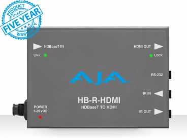 AJA HB-R-HDMI HDBaseT zu HDMI Empfänger {RX} über CAT5 bis 100m