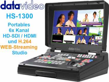 DataVideo HS-1300 FullHD 6 Kanal HD-SDI HDMI H.264 Mobiles WEB-Video Studio