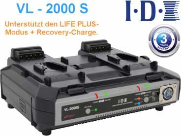 V-Mount IDX VL-2000S Ladegerät SIMULTAN Schnelllader und LIVE-PLUS