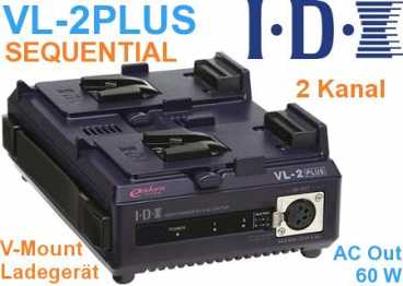 V-Mount IDX VL-2PLUS Ladegerät  SEQUENTIAL Schnelllader und 12V 60W OUT