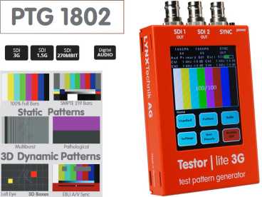 Lynx Testor PTG-1802 lite 3G SDI Testbildgenerator Pattern, neues Demo-Gerät