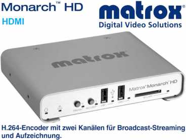 Matrox Monarch HDMI h.264 zwei Kanal Broadcast-Streaming Encoder mit Aufzeichnung