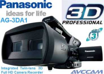 3D Panasonic AG-3DA1 EJ Full HD AVCCAM (Integrierte 2 Objektive)