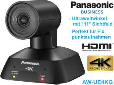 Panasonic AW-UE4KG 4K Ultraweitwinkel HDMI LAN und USB PTZ 111-Grad Kamera bis 30p