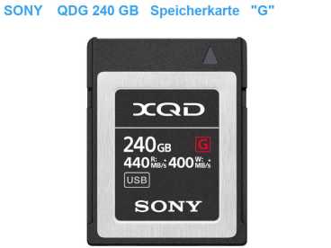 SONY QDG240F XQD G-Serie 240 GB Speicherkarte bis 440MB/s