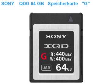 SONY  QDG64E XQD G-Serie 64 GB Speicherkarte bis 440MB/s