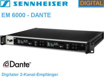 Sennheiser EM 6000 DANTE{digitaler 2-Kanal 1HE 470-714MHz Empf.}