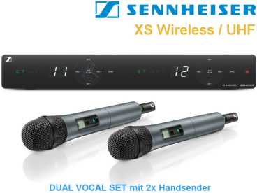 Sennheiser XS Wireless DUAL - Doppelempfänger und 2x Handsender mit e-825 Kapsel {Niere}