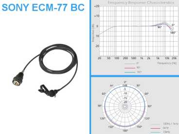 SONY ECM-77BC Lavalier Ansteckmikrofon schwarz - für DWX Serie