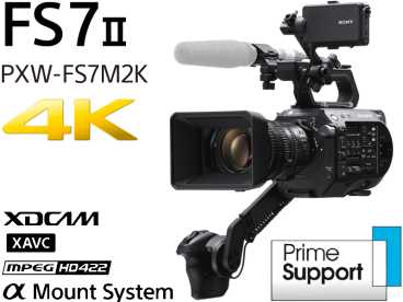 SONY PXW-FS7K II {MK2} 4k XDCAM 35mm Kamera E-Mount + Objektiv; mit 2x XQD120, Shape Top Plate u. SHRHV2 Remote Kit, Gebraucht