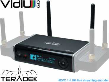 Teradek VidiU GO HEVC H.265 oder H.264 WiFi Streaming Box mit 3G/HD-SDI und HDMI IN