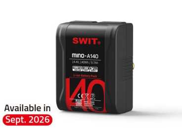 Preview: Swit MINO-A140, USB-C, tiny size with 140Wh pocket mini battery, USB-A/USB-C/D-tap, Gold-Mount