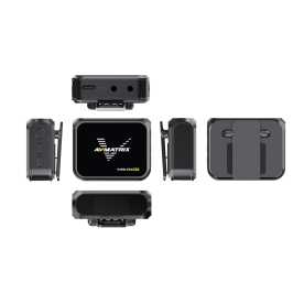 AVMatrix VM12 Dual, Drahtloses Mikrofonsystem Set (2,4 GHz) 2x Sender und 1x 2-Kanal-Empfänger