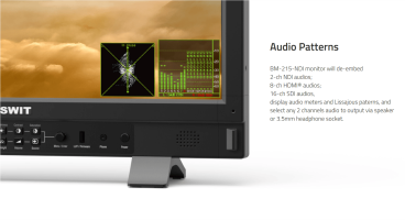 Swit BM-215-NDI, 21.5" 4K-NDI QLED HDR 100%DCI-P3 Zero-Delay professional FHD Monitor with Auto-Calibration