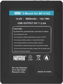 Newell BP-V142 SLIM, V-Mount Akku 142,1 Wh, 9,6 Ah, USB Output 5V / 2,4A, Gewicht 910 g