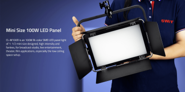Swit CL-M100D, mini size bright Bi-color Panel Light, also ideal for hoisting or studio, especially small space