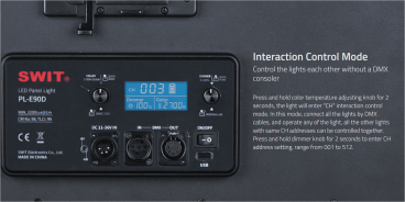 Swit PL-E90D 3KIT, Natural-Born-Soft TLCI-99 90W LED Panel Light, ultra slim, SWIT patent, V-Mount, DMX