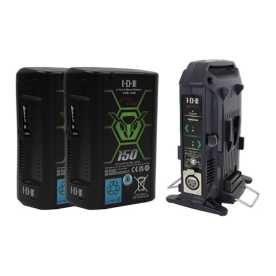 IDX EC-J150/2X, 2 x CUE-J150 Batteries, 1 x VL-2X Charger with 4 pin XLR DC Output (36W)