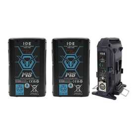 IDX EC-J198/2X, 2 x CUE-J198 Batteries, 1 x VL-2X Charger with 4 pin XLR DC Output (36W)