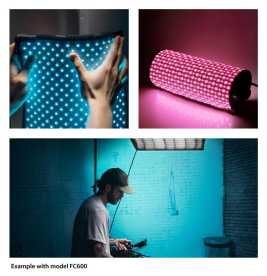 Fomex FlexColor FC600 Kit, dimmbares Flexibles 60W RGB WW LED Licht mit Controller und mit V-Mount Akkuaufnahme