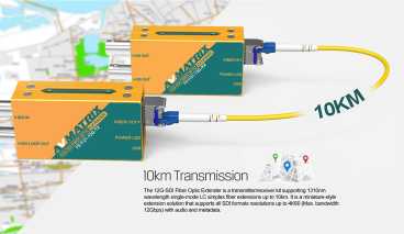 Preview: AVMatrix FE1121-12G-SDI Fiber Extender-Kit, Lichtwellenleiter-Extenderstrecke für 12G / 6G / 3G-SDI Videosignale bis 10km Leitungslänge