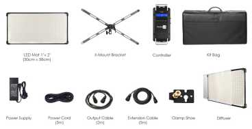 Fomex FL1200, Flexibles, dimmbares LED Licht mit 60W, DMX, 3200K - 5600K, V-Mount Akkusystem