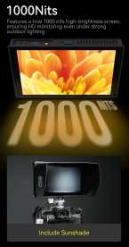 Portkeys HD7T, 7" 1.000nits Monitor mit HDMI In mit NP-F Akku-Mount