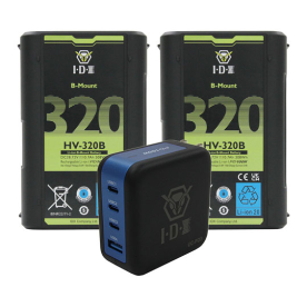 IDX HV-320/PD3, 2 x HV-320B Batteries, 1 x UC-PD3 USB-C Charger