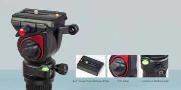 Swit MUF50 Aluminum Camera Tripod KIT, with SWIT TH50 Fluid Video Head, 5kg Payload, Soft Bag