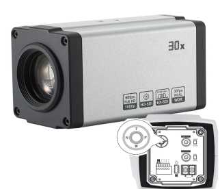 Preview: eneo MPC-52A0030M0B, 1/2.8" HD Kamera, 1920x1080, 30x AF Zoom, 4,6-136mm, T-WDR, HD-SDI, EX-SDI, TVI, Composite
