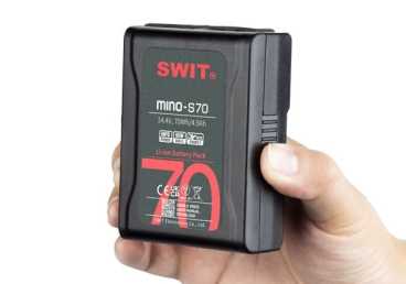 SWIT Mino-S70 super-small-size V-Mount Li-Ion Akku 70Wh 14,4V 4,9Ah mit D-Tap USB-A 5V/2A, USB-C 35W input & 65W output