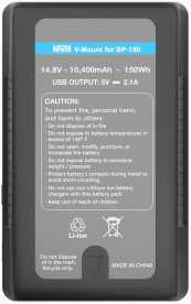 Newell BP-150WS, V-Mount Li-Ion Akku 150 Wh/14,8 Volt / 10,4 Ah, USB-Ausgang: 5 V, 2,1 A