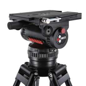 Preview: Camgear V90 Studio/OB AL MS, Aluminum Tripod System, OB Heavy-Duty Fluid Head, Mid Level Spreader, Tripod Bag