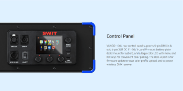 Swit VANGO-100LH l 8:1 RGBW Panel Light 2.1cm ultra slim, without Bag and Gooseneck, Natural-Soft 100W SMD-LED, V-Mount&DMX&APP.