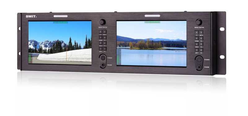 Swit M-1073H | 2x7" Rackmount LCD Panel