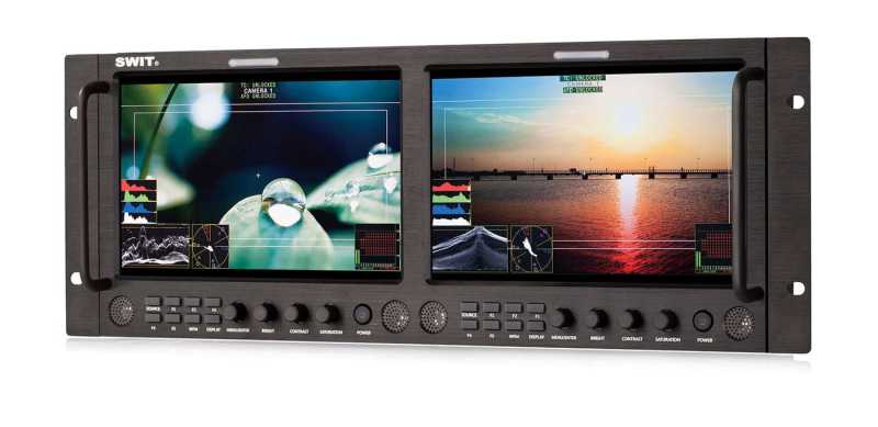 Swit M-1093F | 2x9" Rackmount IPS LCD Panel, Waveform und Vector scope