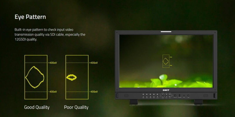 Swit BM-U245HDR, 23.8" 8K High-Bright 4x12GSDI HDR Zero-Delay Reference UHD Monitor with Auto-Calibration