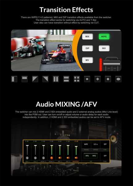 AVMatrix PVS0403U Portable 4-CH SDI&HDMI Video Switcher