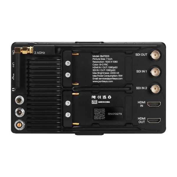 Portkeys BM7 II DS, 7" Touchscreen High Brightness Videomonitor (1920 x 1080), 3G-SDI und HDMI In
