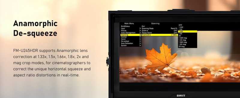 Swit FM-U245HDR 23,8" 4K 1000nits 4x12G-SDI HDR Field Monitor