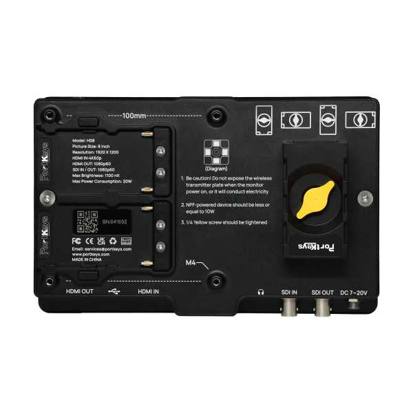 Portkeys HS8, 8" FullHD High Brightness Monitor mit 3G-SDI / 4K HDMI
