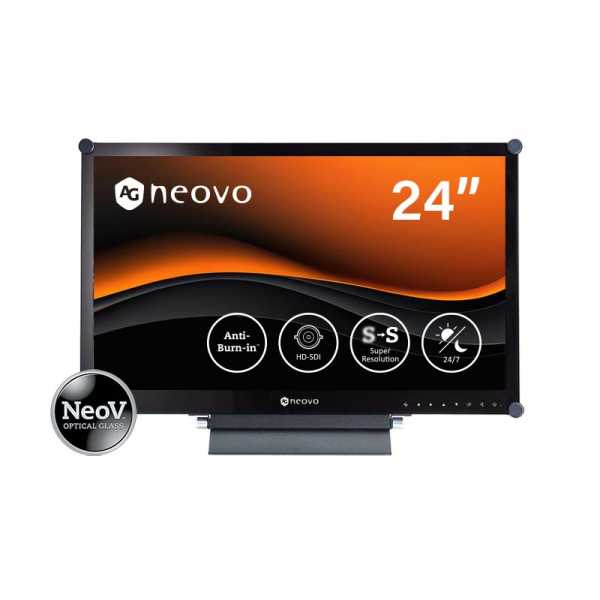 AG Neovo HX-2402, 24" (60cm) LCD Monitor, 24/7, 1920x1080, Audio, 3G-SDI, DVI, HDMI, VGA, FBAS