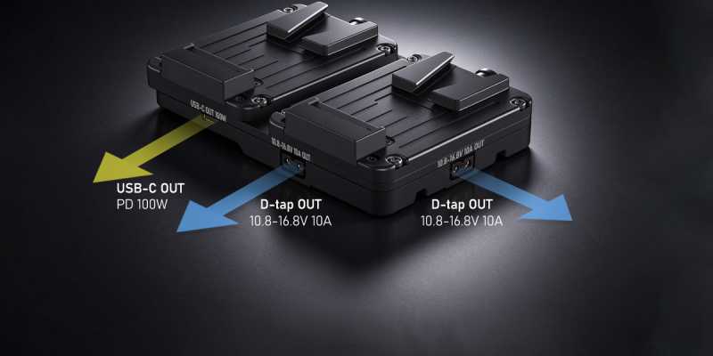 Swit KA-M20C, FlyDuo - Dual Pocket V-mounts Hot-Swap Adaptor with USB-C out, compatible with Mino V-mount batteries